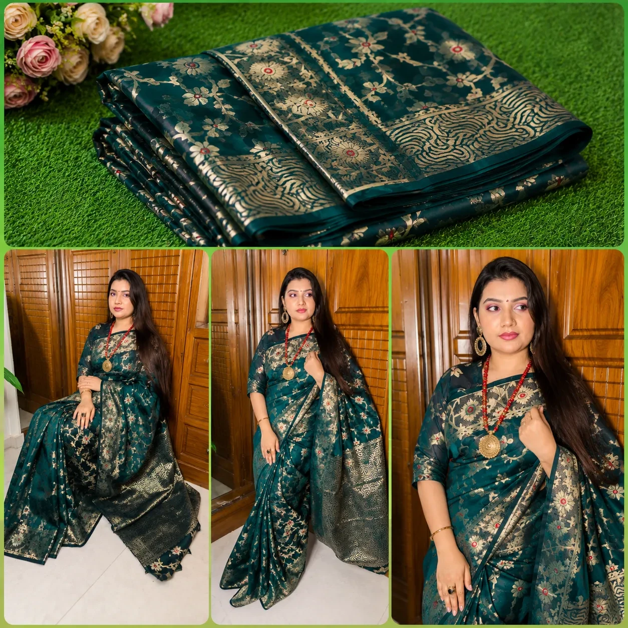 প্রিমিয়াম কোয়ালিটি কটন জামদানি শাড়ি – স্টাইল ও আরামের নিখুঁত সমন্বয়